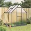 Växthus med ram antracit aluminium vidaXL 169 x 169 x 202 cm – miniatyr 1