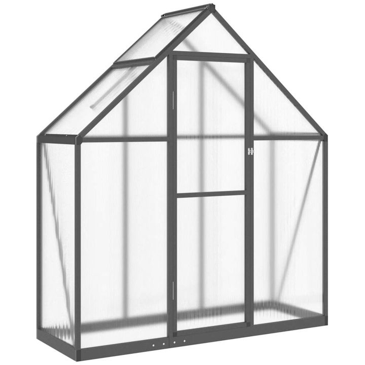 Växthus med ram antracit aluminium vidaXL 169 x 58 x 195 cm – bild 2