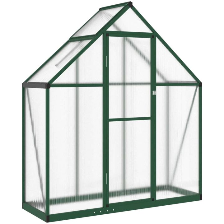 Växthus med ram grön aluminium vidaXL 169 x 58 x 195 cm – bild 2