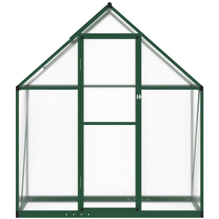 Växthus med ram grön aluminium vidaXL 169 x 58 x 195 cm – bild 3
