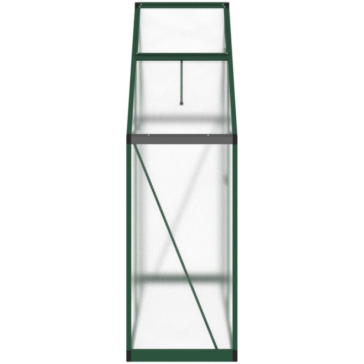 Växthus med ram grön aluminium vidaXL 169 x 58 x 195 cm – bild 4