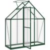 Växthus med ram grön aluminium vidaXL 169 x 58 x 195 cm – miniatyr 6