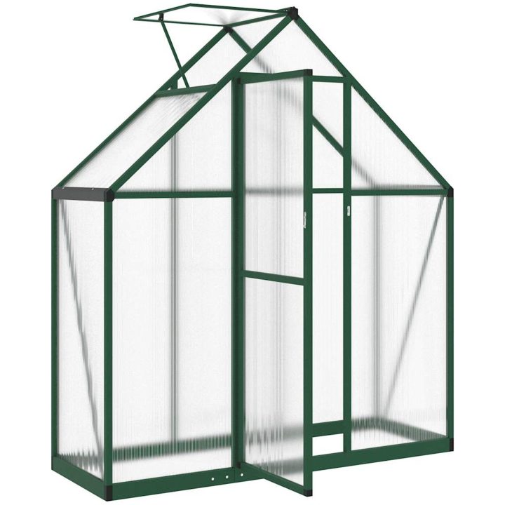 Växthus med ram grön aluminium vidaXL 169 x 58 x 195 cm – bild 6