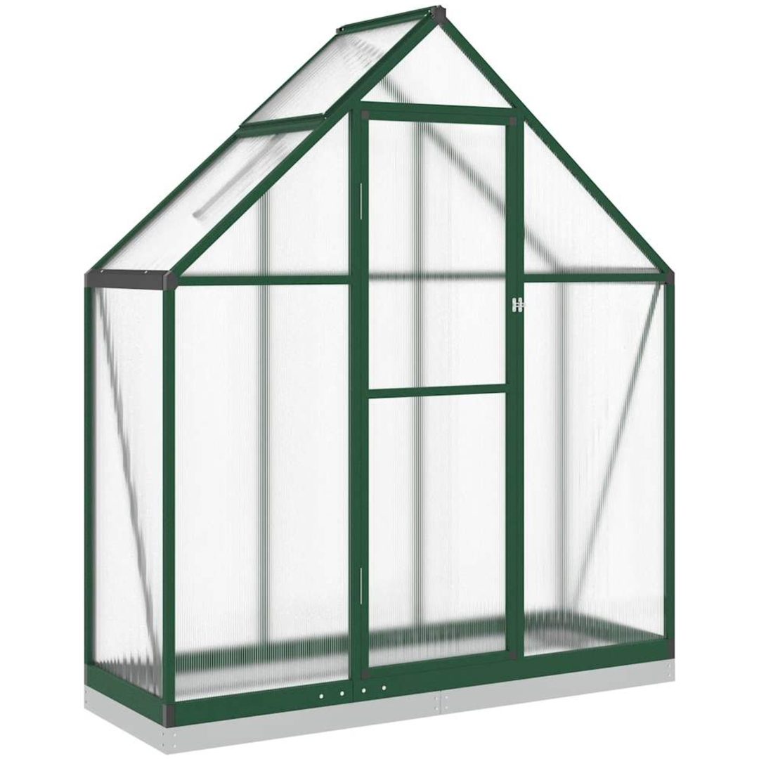 Växthus med ram grön aluminium vidaXL 169 x 58 x 202 cm – bild 2