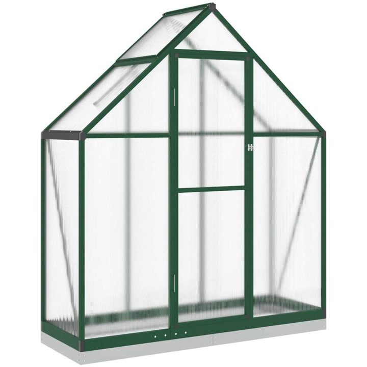 Växthus med ram grön aluminium vidaXL 169 x 58 x 202 cm – bild 2