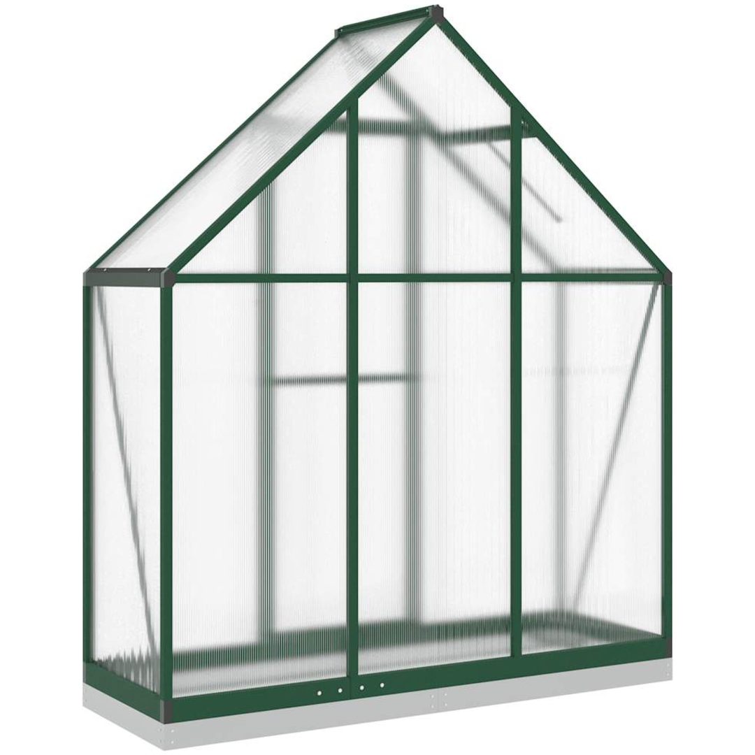 Växthus med ram grön aluminium vidaXL 169 x 58 x 202 cm – bild 5