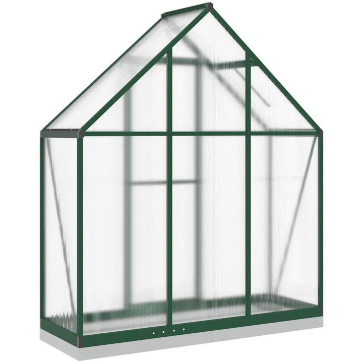 Växthus med ram grön aluminium vidaXL 169 x 58 x 202 cm – bild 5