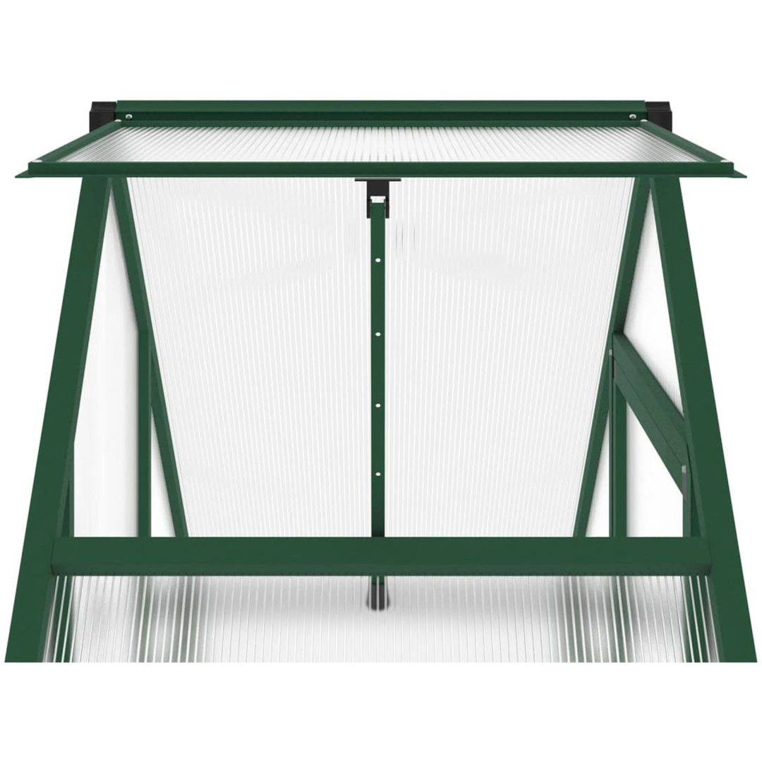 Växthus med ram grön aluminium vidaXL 169 x 58 x 202 cm – bild 9