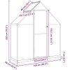 Växthus med ram grön aluminium vidaXL 169 x 58 x 202 cm – miniatyr 10
