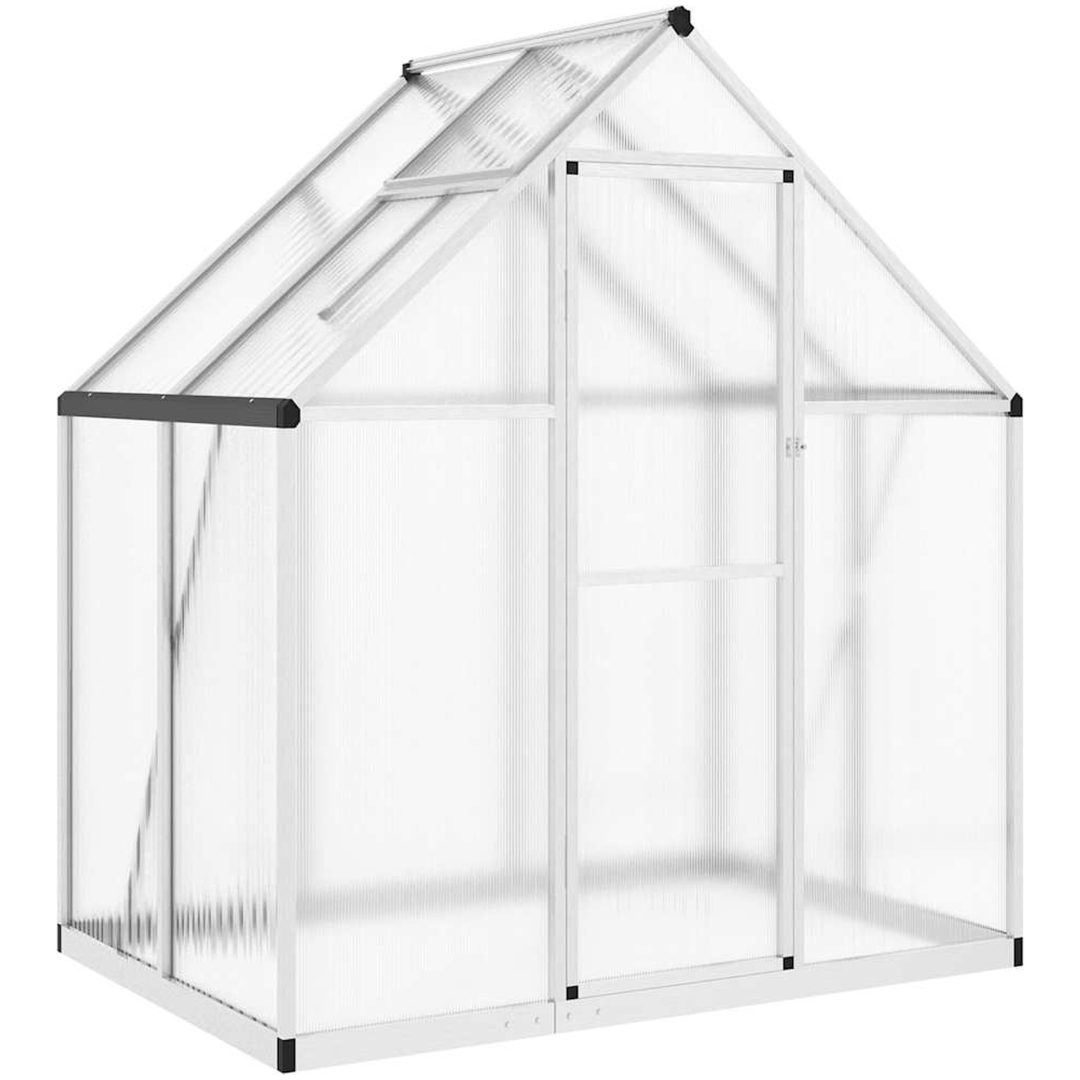 Växthus med ram silver aluminium vidaXL 169 x 114 x 195 cm – bild 2