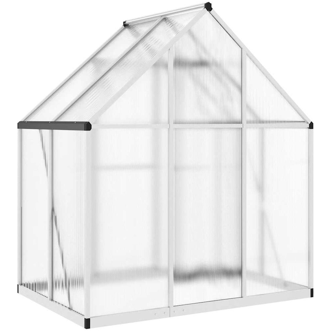 Växthus med ram silver aluminium vidaXL 169 x 114 x 195 cm – bild 5