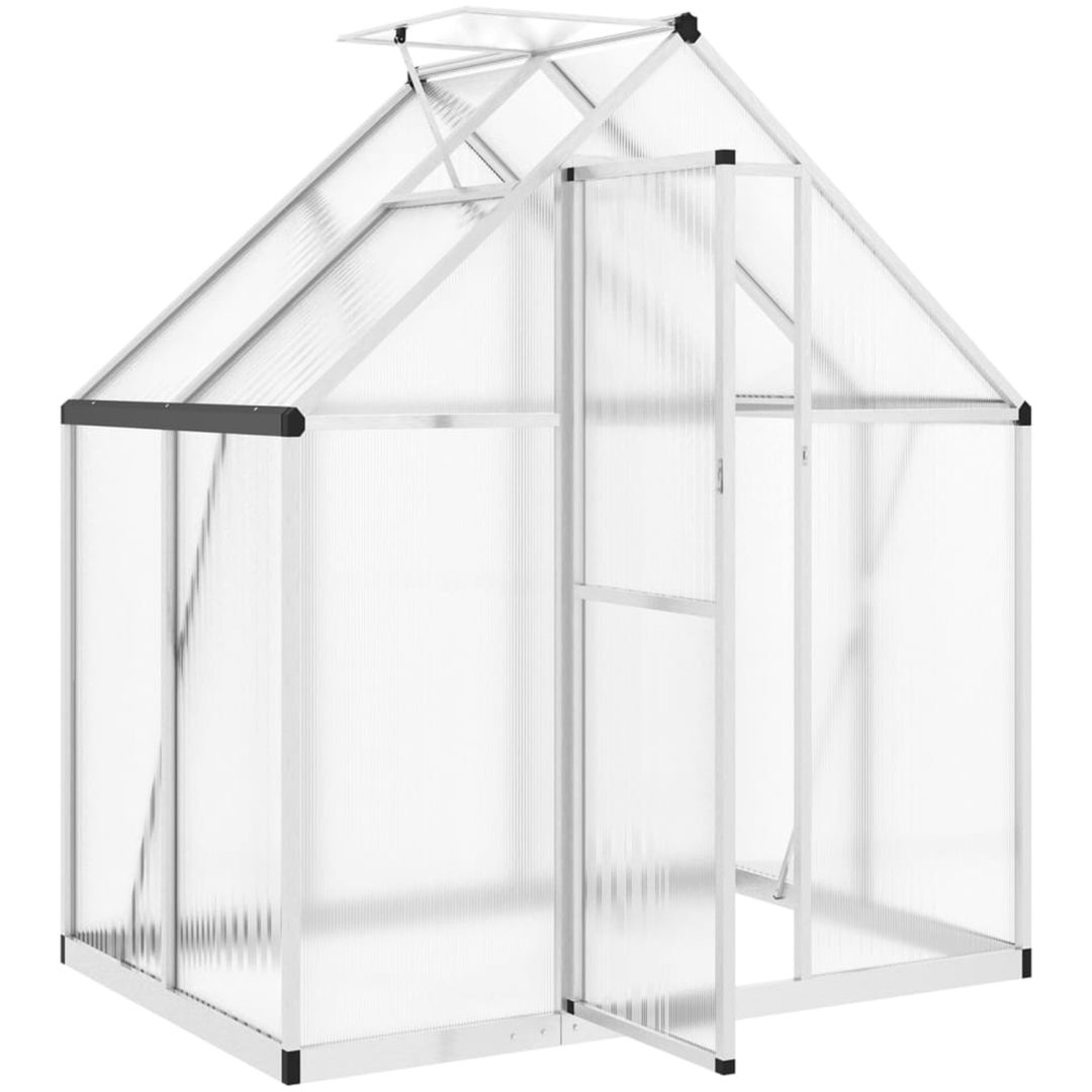 Växthus med ram silver aluminium vidaXL 169 x 114 x 195 cm – bild 6