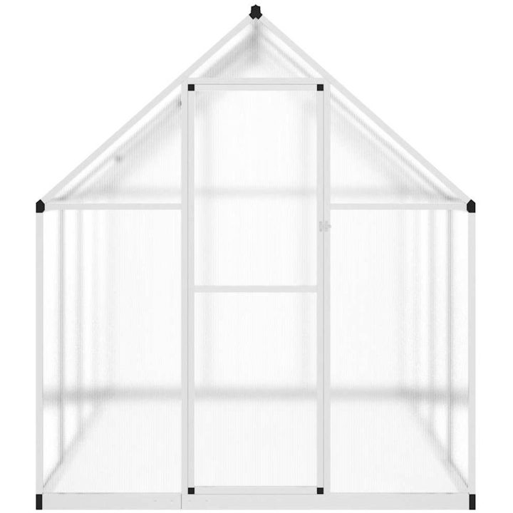 Växthus med ram silver aluminium vidaXL 224 x 169 x 195 cm – bild 3