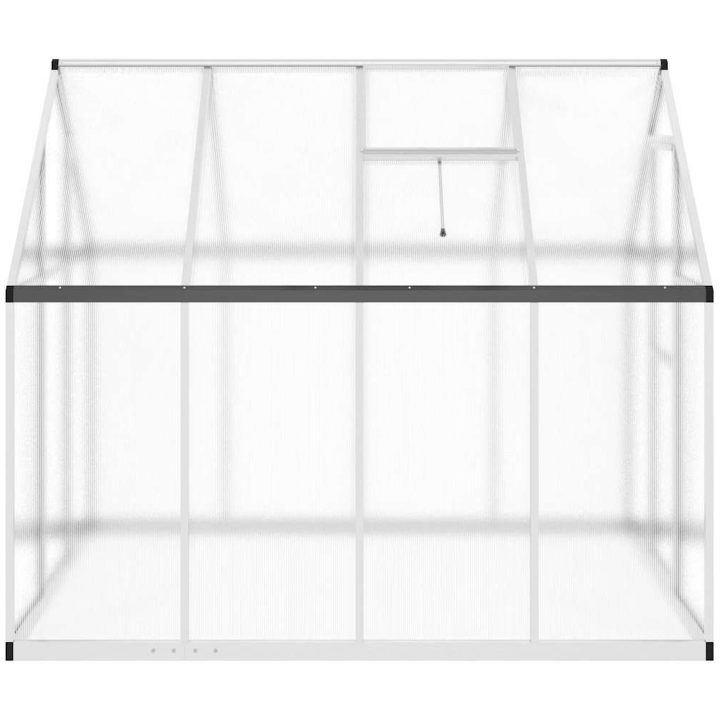 Växthus med ram silver aluminium vidaXL 224 x 169 x 195 cm – bild 4