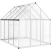 Växthus med ram silver aluminium vidaXL 224 x 169 x 195 cm – miniatyr 5