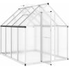 Växthus med ram silver aluminium vidaXL 224 x 169 x 195 cm – miniatyr 6