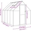 Växthus med ram silver aluminium vidaXL 224 x 169 x 195 cm – miniatyr 10