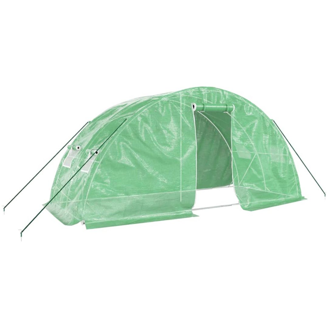 Växthus med stålram grön 10 m² vidaXL 5 x 2 x 2.3 m – bild 2