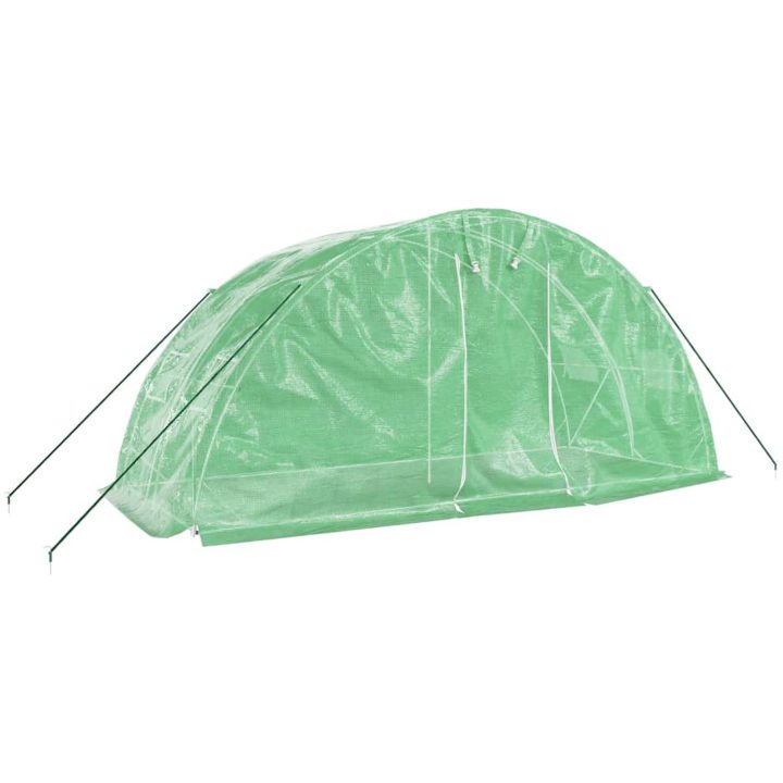 Växthus med stålram grön 10 m² vidaXL 5 x 2 x 2.3 m – bild 3
