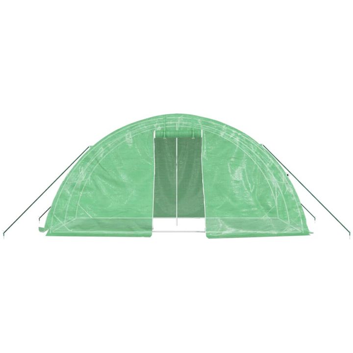 Växthus med stålram grön 10 m² vidaXL 5 x 2 x 2.3 m – bild 4