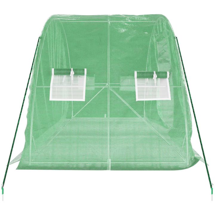 Växthus med stålram grön 10 m² vidaXL 5 x 2 x 2.3 m – bild 5
