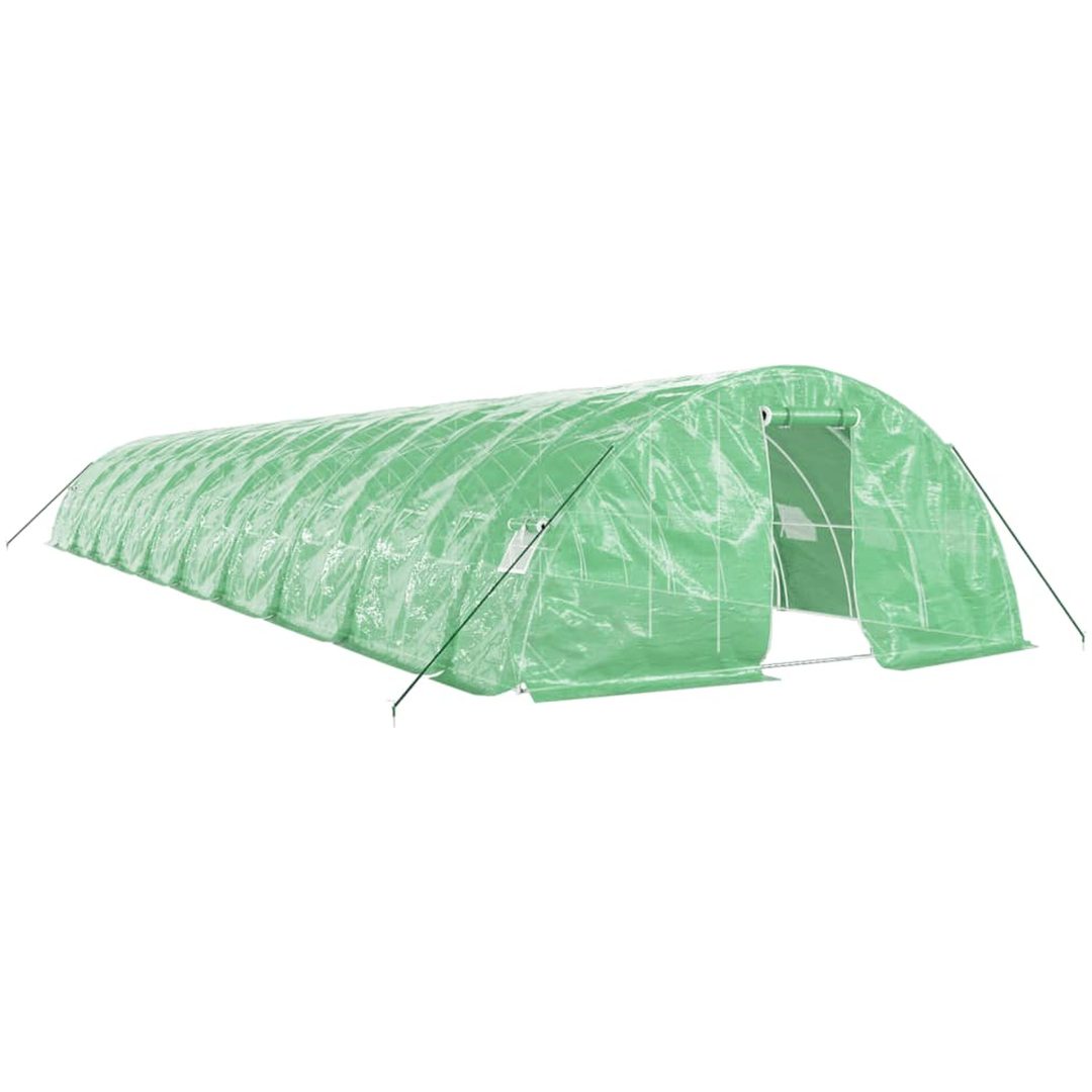 Växthus med stålram grön 100 m² vidaXL 20 x 5 x 2.3 m – bild 2