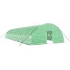 Växthus med stålram grön 108 m² vidaXL 18 x 6 x 2.85 m – miniatyr 2