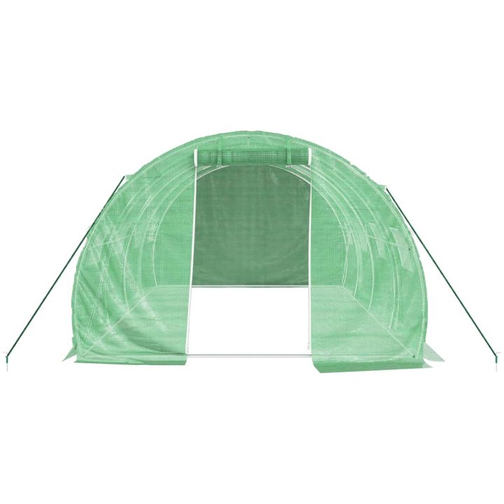 Växthus med stålram grön 12 m² vidaXL 4 x 3 x 2 m – bild 4