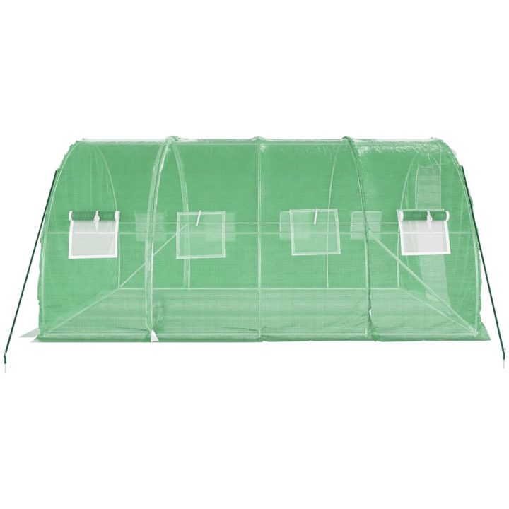 Växthus med stålram grön 12 m² vidaXL 4 x 3 x 2 m – bild 5