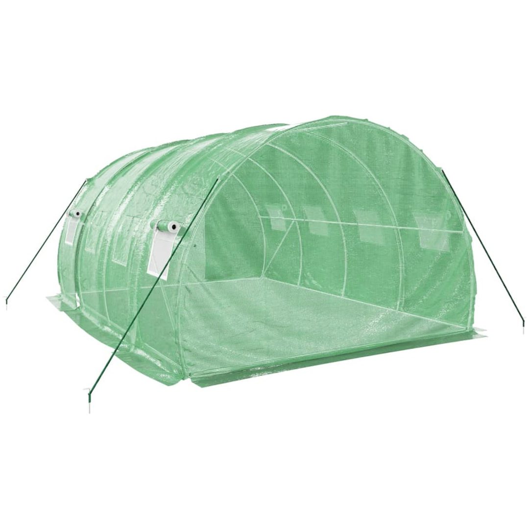 Växthus med stålram grön 12 m² vidaXL 4 x 3 x 2 m – bild 6
