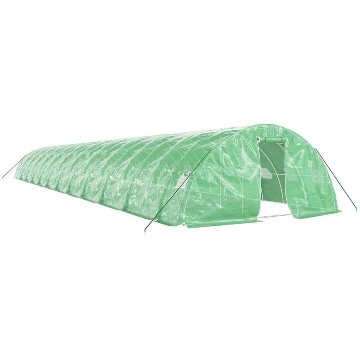 Växthus med stålram grön 120 m² vidaXL 24 x 5 x 2.3 m – bild 2