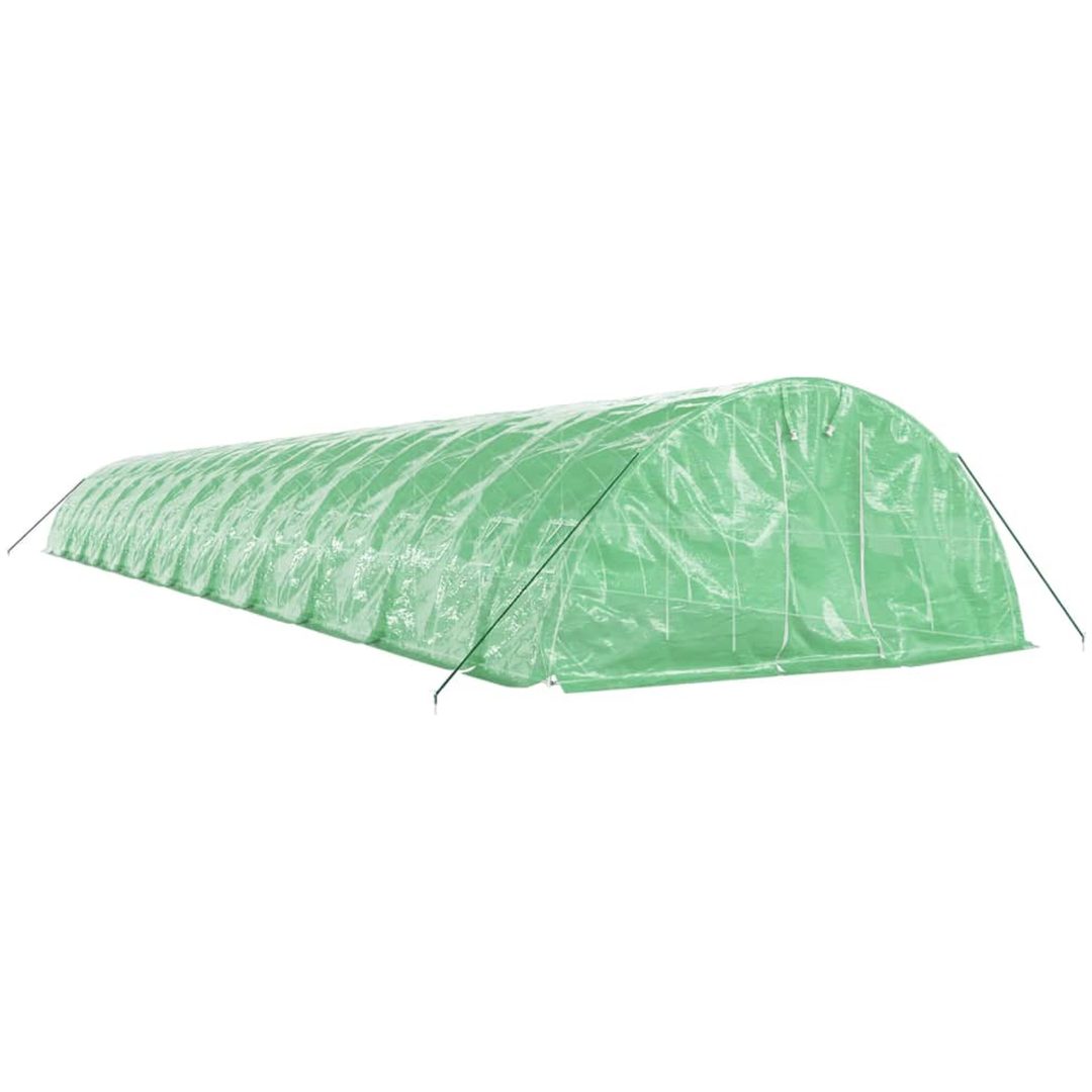 Växthus med stålram grön 120 m² vidaXL 24 x 5 x 2.3 m – bild 3