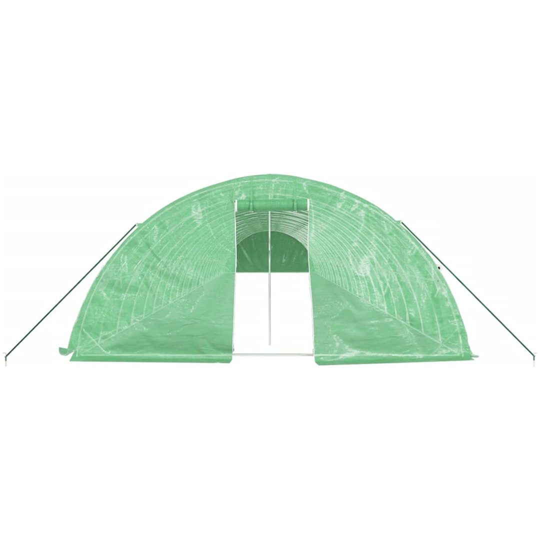 Växthus med stålram grön 120 m² vidaXL 24 x 5 x 2.3 m – bild 4