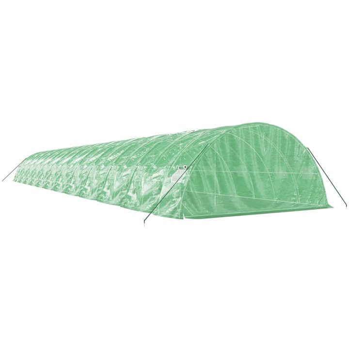 Växthus med stålram grön 120 m² vidaXL 24 x 5 x 2.3 m – bild 6