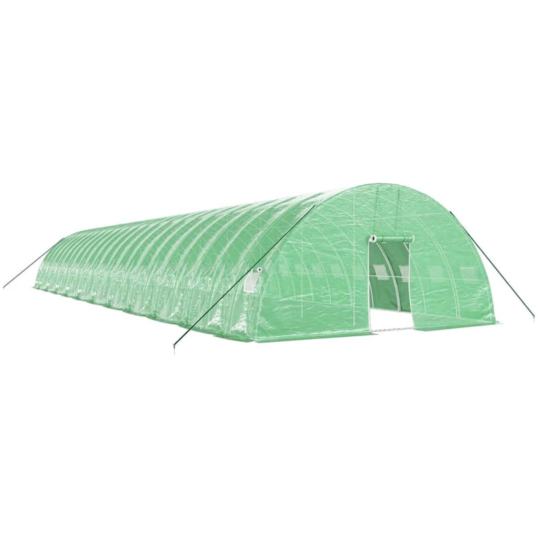 Växthus med stålram grön 132 m² vidaXL 22 x 6 x 2.85 m – bild 2