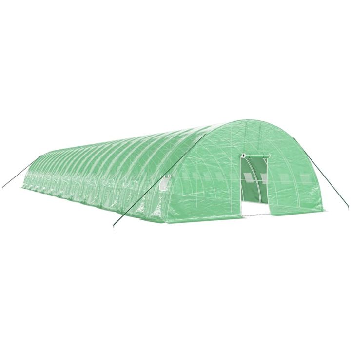 Växthus med stålram grön 132 m² vidaXL 22 x 6 x 2.85 m – bild 2
