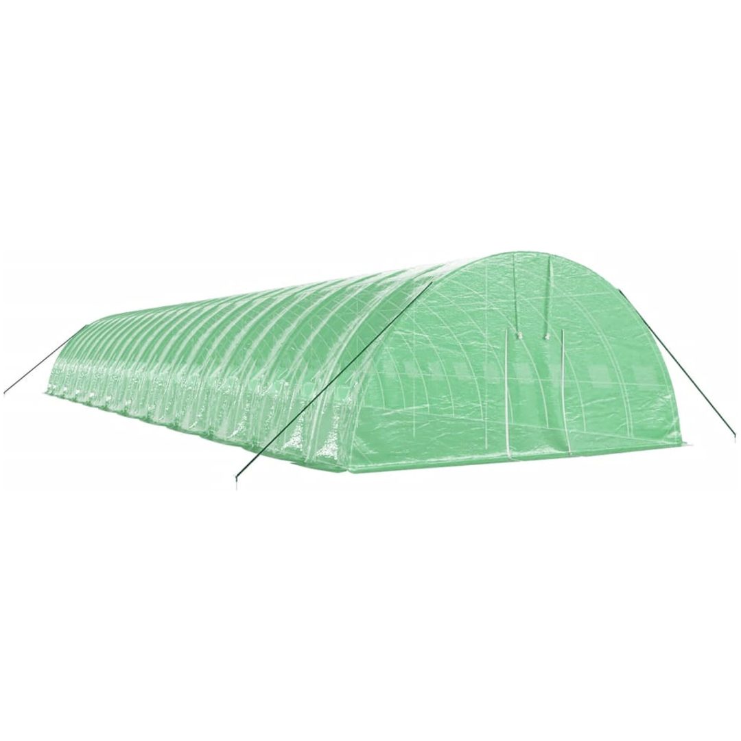 Växthus med stålram grön 132 m² vidaXL 22 x 6 x 2.85 m – bild 3