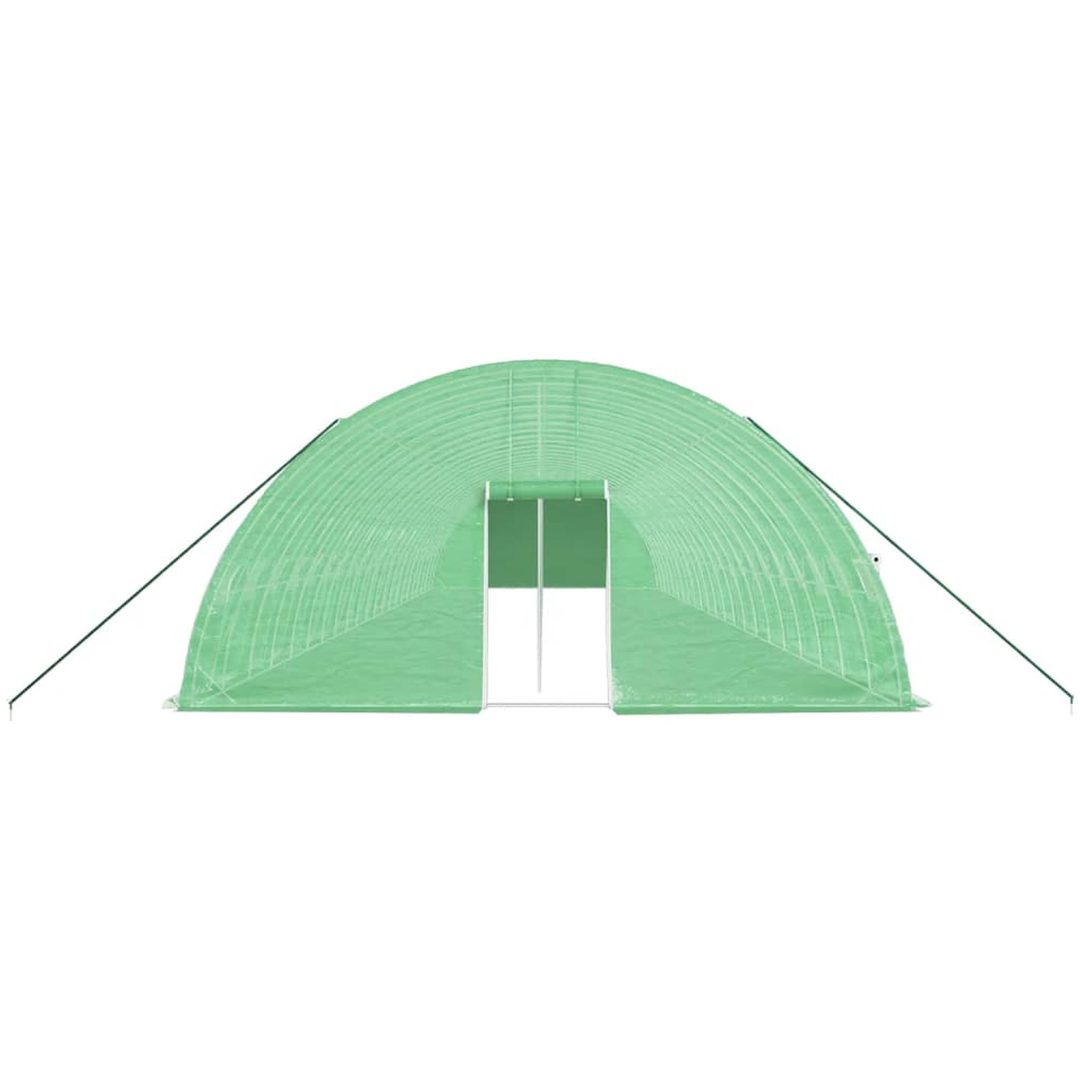 Växthus med stålram grön 132 m² vidaXL 22 x 6 x 2.85 m – bild 4