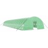 Växthus med stålram grön 144 m² vidaXL 24 x 6 x 2.85 m – miniatyr 2