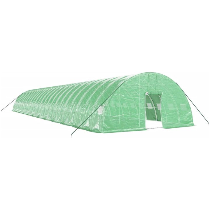 Växthus med stålram grön 144 m² vidaXL 24 x 6 x 2.85 m – bild 2