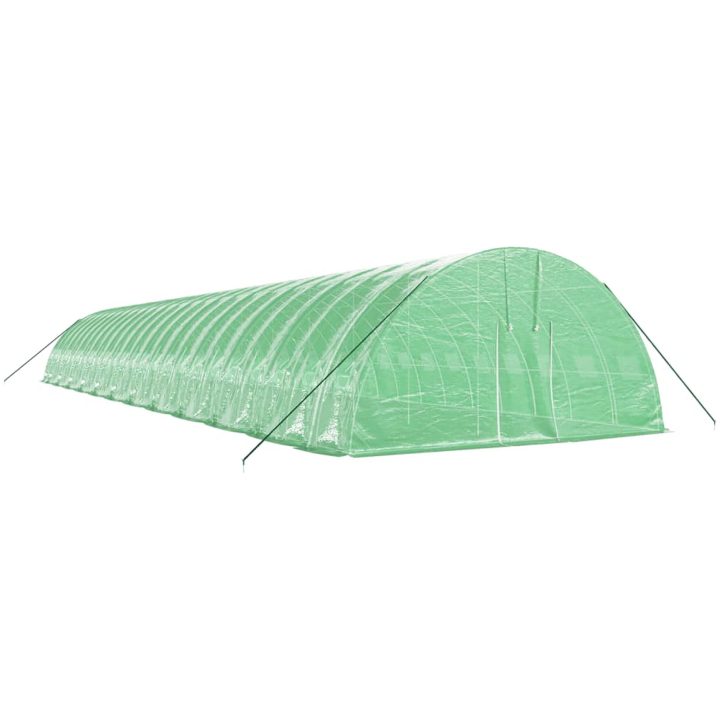 Växthus med stålram grön 144 m² vidaXL 24 x 6 x 2.85 m – bild 3