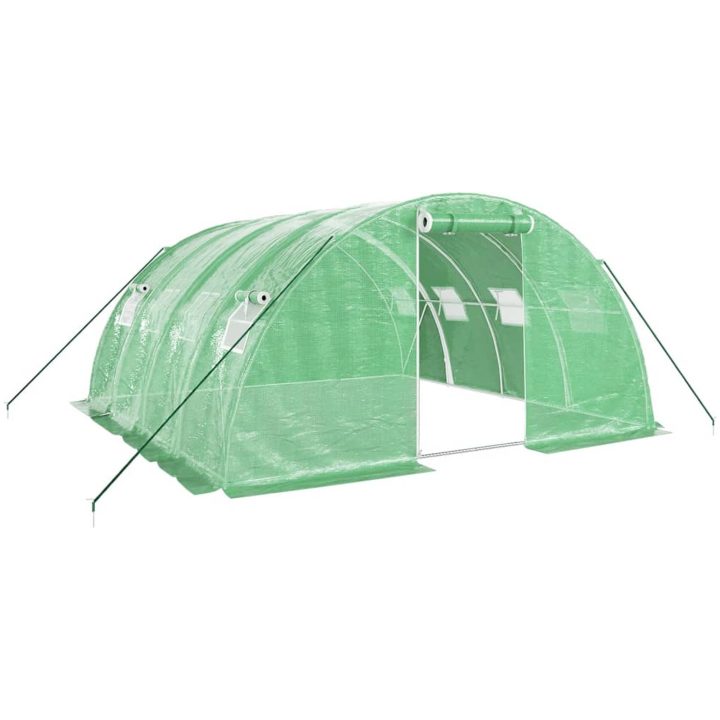 Växthus med stålram grön 16 m² vidaXL 4 x 4 x 2 m – bild 2