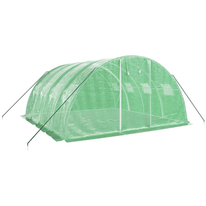 Växthus med stålram grön 16 m² vidaXL 4 x 4 x 2 m – bild 3