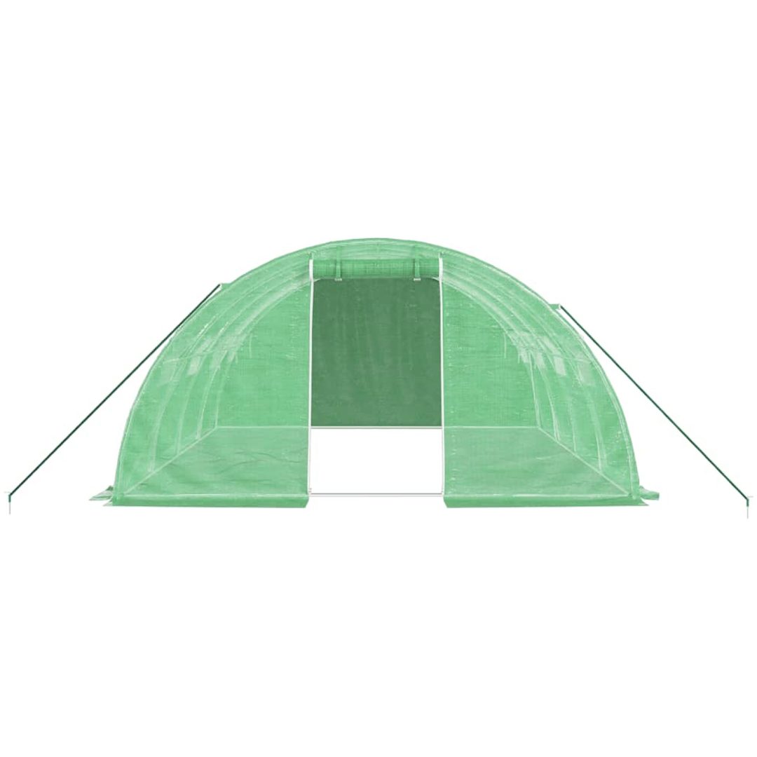 Växthus med stålram grön 16 m² vidaXL 4 x 4 x 2 m – bild 4