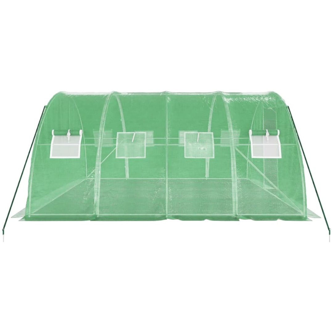 Växthus med stålram grön 16 m² vidaXL 4 x 4 x 2 m – bild 5