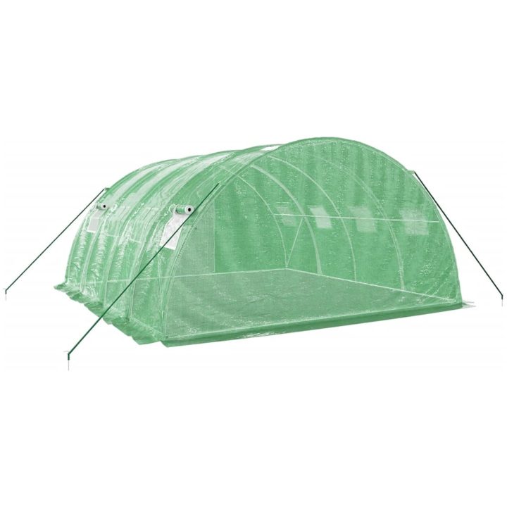 Växthus med stålram grön 16 m² vidaXL 4 x 4 x 2 m – bild 6