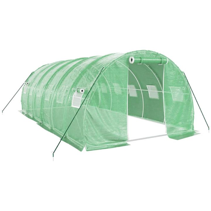 Växthus med stålram grön 18 m² vidaXL 6 x 3 x 2 m – bild 2