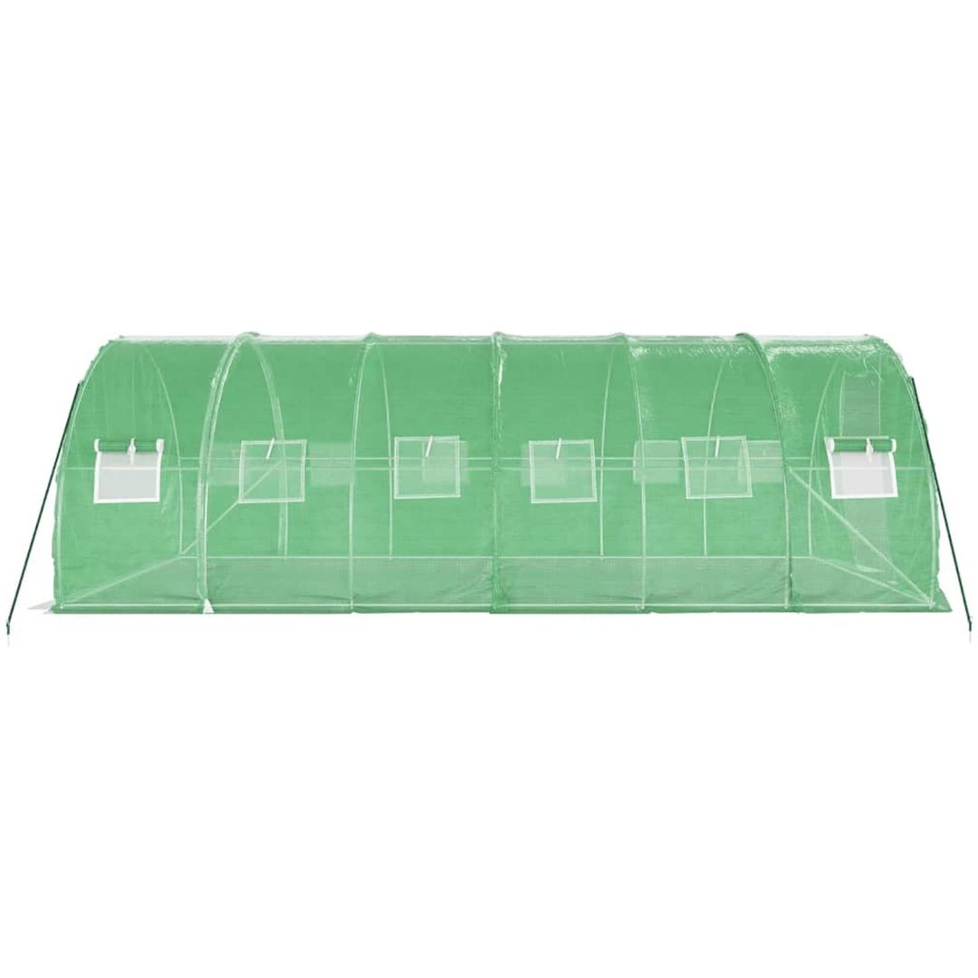 Växthus med stålram grön 18 m² vidaXL 6 x 3 x 2 m – bild 5
