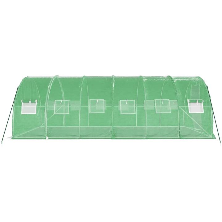 Växthus med stålram grön 18 m² vidaXL 6 x 3 x 2 m – bild 5
