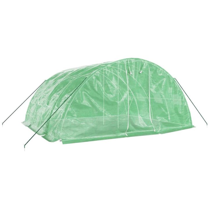 Växthus med stålram grön 20 m² vidaXL 5 x 4 x 2.3 m – bild 3